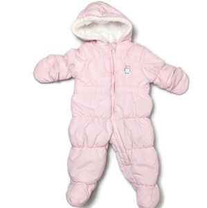 Carter's pink girl snowsuit, bodysuit, 0-3 months